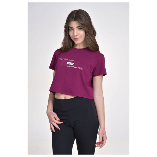 Target Γυναικεία κοντομάνικη μπλούζα Crop Top Single Jersey "Better"